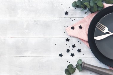Romantik Tablo ayarı. Romantik akşam yemeği, dating, evlilik kavramı.