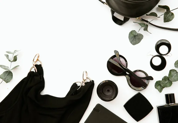 Accessoires Féminins Flat Lay Essentials Pour Les Jeunes Femmes Élégantes — Photo