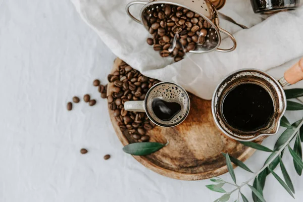 ホット アラビア コーヒー カップ トップ ビュー — ストック写真