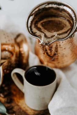 Arapça cezve beens ile. Kırsal sahne 