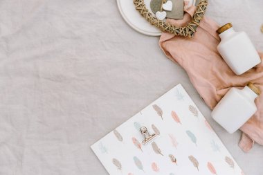 Rustik düğün arka plan keten peçete ile