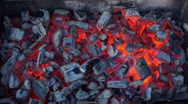 Embered coals in the grill clipart