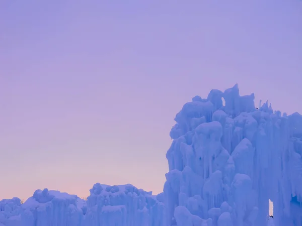 Pôr Sol Sobre Castelo Gelo — Fotografia de Stock
