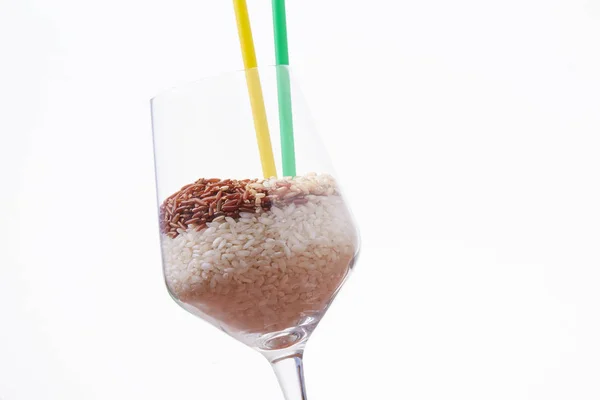 Pahar plin de cocktail de orez — Fotografie, imagine de stoc