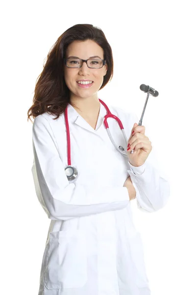 Jovem Mulher Médico Tiro Estúdio Fundo — Fotografia de Stock