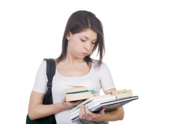 sıkılmış öğrenci Studio arka planda vurdu