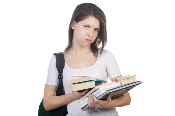 Bored Student Shot Studio Background — Stock Photo, Image