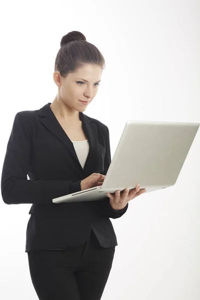 Young Businesswoman Working Laptop Computer — Stock Photo, Image