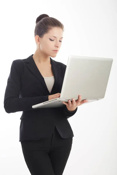 Young Businesswoman Working Laptop Computer — Stock Photo, Image