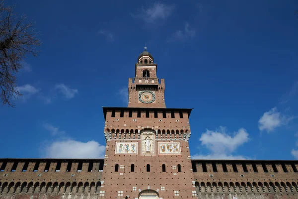 Castello Sforzesco Milánó Olaszország — Stock Fotó