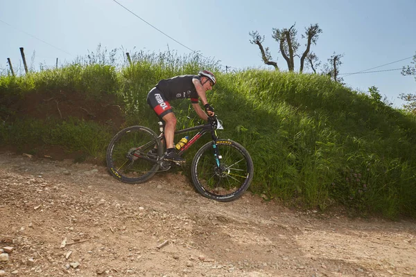 Brescia Italien April 2018 Mtb Race Brescia Italien Viele Biker — Stockfoto