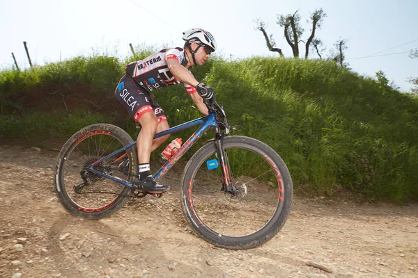 Brescia Itálie Dubna 2018 Mtb Závodu Itálie Spousta Motorkářů Akci — Stock fotografie