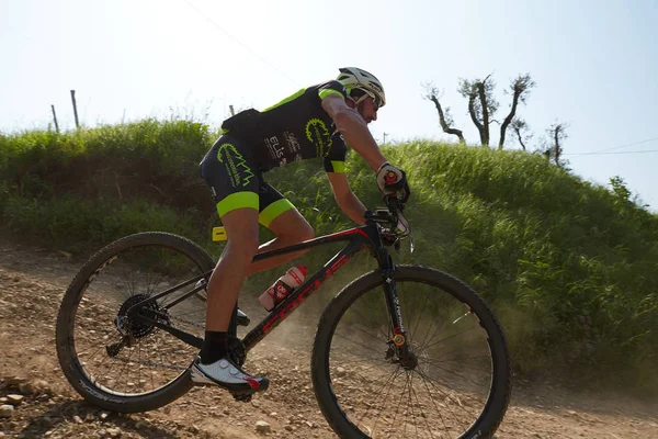 Brescia Itália Abril 2018 Mtb Corrida Brescia Itália Lote Motociclistas — Fotografia de Stock