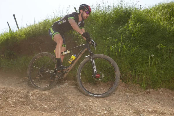 Brescia Italien April 2018 Mtb Race Brescia Italien Viele Biker — Stockfoto