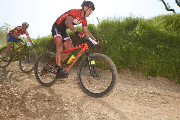 Brescia Itália Abril 2018 Mtb Corrida Brescia Itália Lote Motociclistas — Fotografia de Stock