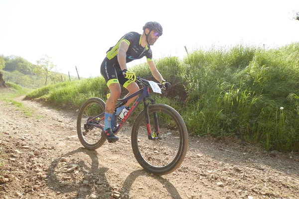 Brescia Italien April 2018 Mtb Race Brescia Italien Viele Biker — Stockfoto