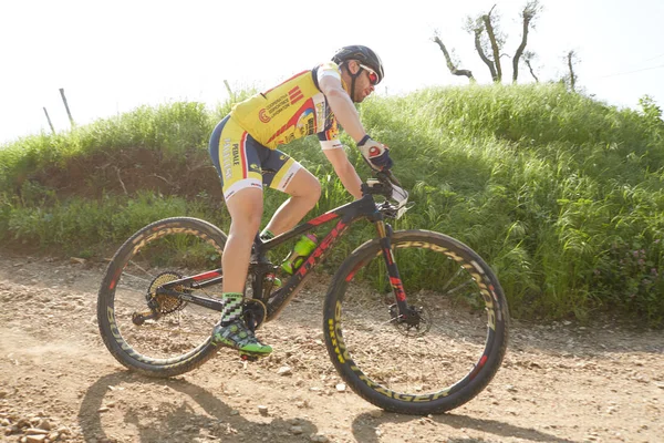 Brescia Italien April 2018 Mtb Race Brescia Italien Massa Cyklister — Stockfoto