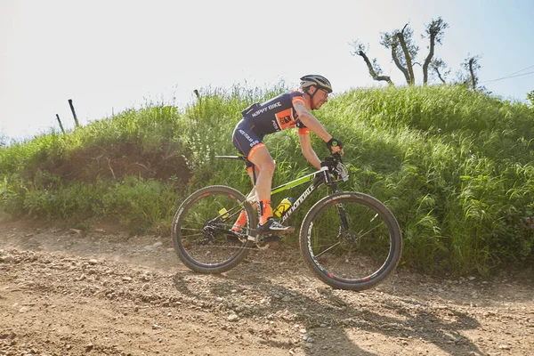 Brescia Italien April 2018 Mtb Race Brescia Italien Viele Biker — Stockfoto