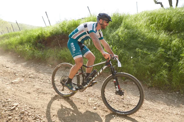 Brescia Itália Abril 2018 Mtb Corrida Brescia Itália Lote Motociclistas — Fotografia de Stock