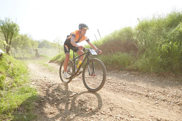 Brescia Itália Abril 2018 Mtb Corrida Brescia Itália Lote Motociclistas — Fotografia de Stock