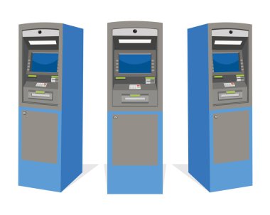 ATM banka para makine beyaz arka plan üzerinde