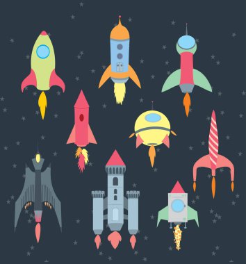 Roket çizgi film seti