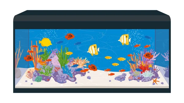 Download Cartoon fishes in aquarium. Saltwater or freshwater fish ...