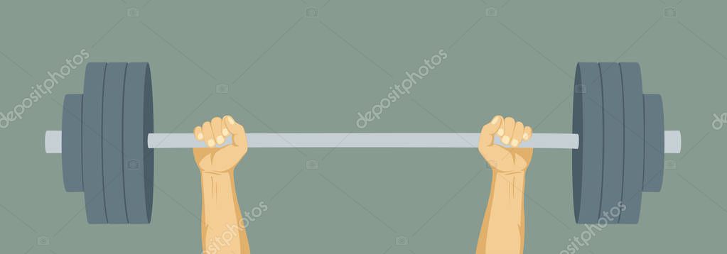 Hands lifted barbel — Stock Illustration Hands lifted barbel Royalty Free Stock Vectors