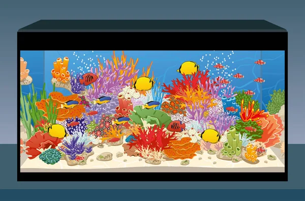 Морской аквариум с морской водой — стоковый вектор