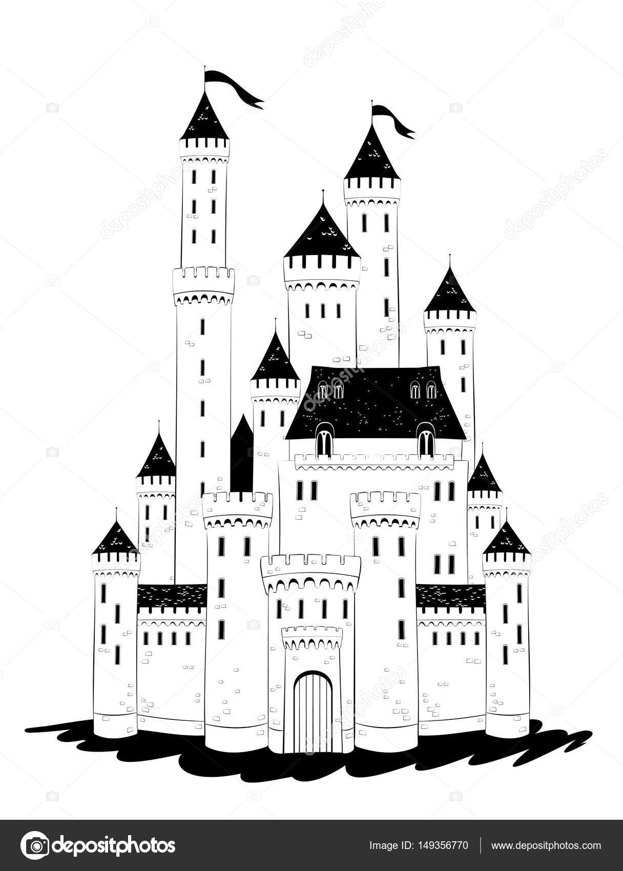 Imágenes: castillo medieval dibujo | Dibujo de castillo medieval