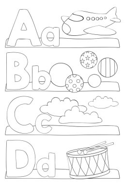 Alfabe harf boyama sayfası