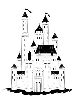Medieval castle draw clipart