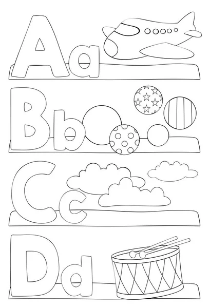 Alfabeto letras para colorear página — Vector de stock