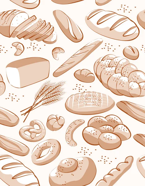 Хлібобулочні вироби візерунком — стоковий вектор