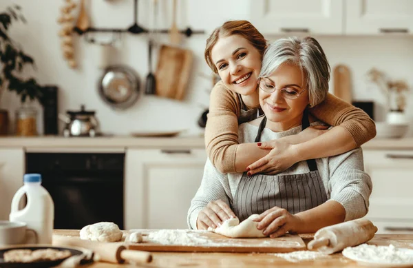 Happy family grandmother  old mother mother-in-law and daughter- — Stock Photo, Image