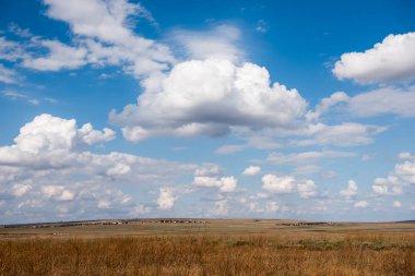 Bulutlar tarlanın üzerinde