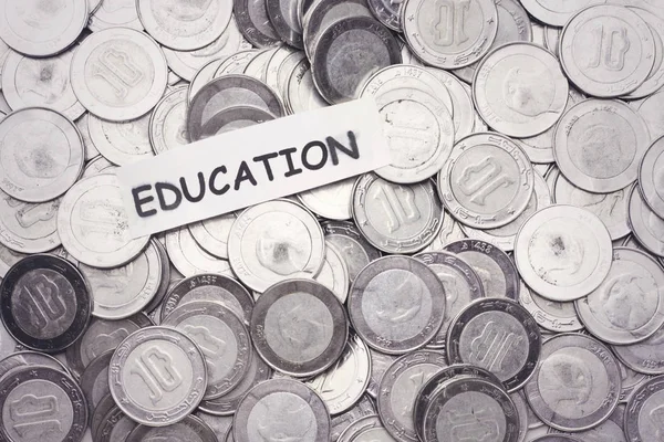 Money Concept Tag Education Algeria Coin — Stock Photo, Image