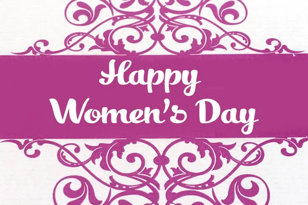 Szczęśliwego Dnia Kobiet Różowy Ozdób Dekoracji Wakacje Celebracja Koncepcja Pocztówka — Zdjęcie stockowe