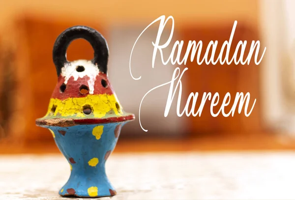 Glad Ramadan Med Färgglada Målade Fanatisk — Stockfoto