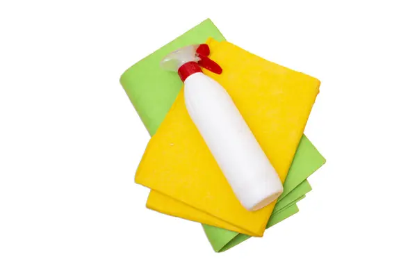 Προϊόν Καθαρισμού Λευκό Φόντο Πλευρά Άποψη Επαγγελματικά Προϊόντα Καθαρισμού Ανοιξιάτικος — Φωτογραφία Αρχείου