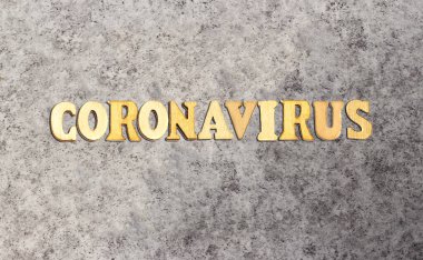 Kelime koronavirüsü kavramını 3d tahta alfabesiyle oluşturmak