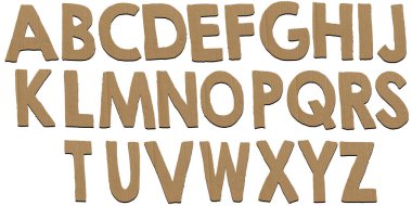 Harflerle ve kartondan yapılmış rakamlarla kolaj