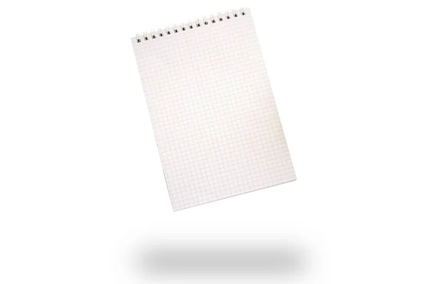 Létající Notebook Papír Izolované Bílém Pozadí — Stock fotografie