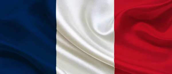 法国织物或丝绸纹理旗 — 图库照片