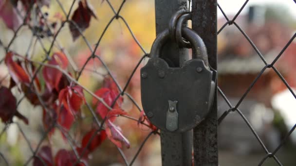 Lumière Passe Par Vieille Serrure Clé Une Porte Images Haute — Video