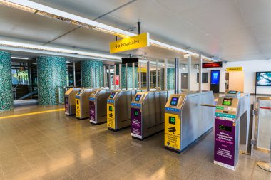 Buenos Aires, Arjantin - 18 Kasım 2018: Facultad de Derecho metro istasyonu