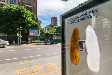 Buenos Aires, Arjantin - 18 Kasım 2018: Anti tütün sosyal reklam afişi