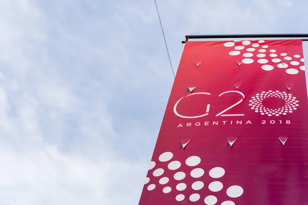 Buenos Aires, Argentina - 25 de noviembre de 2018: Señal de la cumbre del G20 —  Fotos de Stock
