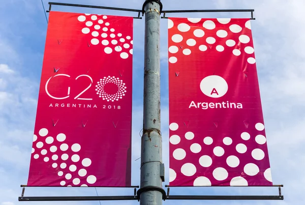 Buenos Aires, Arjantin - 25 Kasım 2018: G20 zirvesinin işareti — Stok fotoğraf