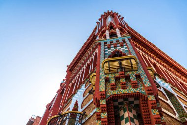 Barcelona, İspanya - 4 Ağustos 2019: Casa Vicens Antoni Gaudi tarafından tasarlandı